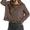 Frayed Multi-Color Sweater #46-1172