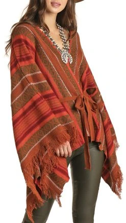 Striped Fringe Poncho #46-1188 5 Striped Fringe Poncho #46-1188 -RodeoRave 46 1188Z 44308.1635181751