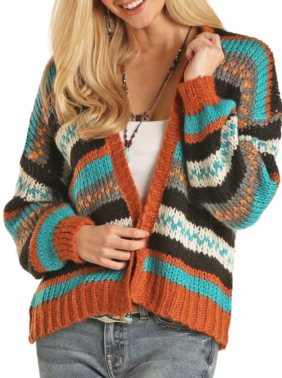 Multi Striped Cardigan #46-2377 1 Multi Striped Cardigan #46-2377