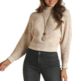 Rib Knit Cropped Sweater #46-2395