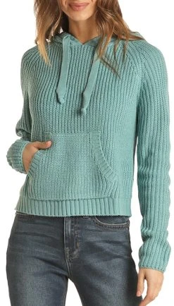 Rib Knit Hooded Sweater #48H2343