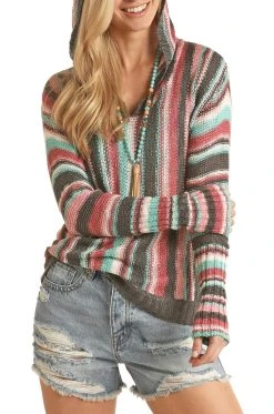 Knit Striped Hoodie #48H3215