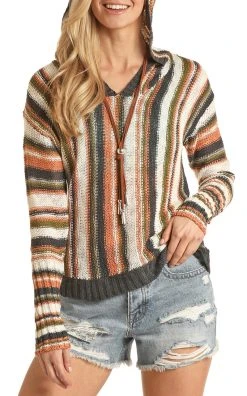 Knit Striped Hoodie #48H3247