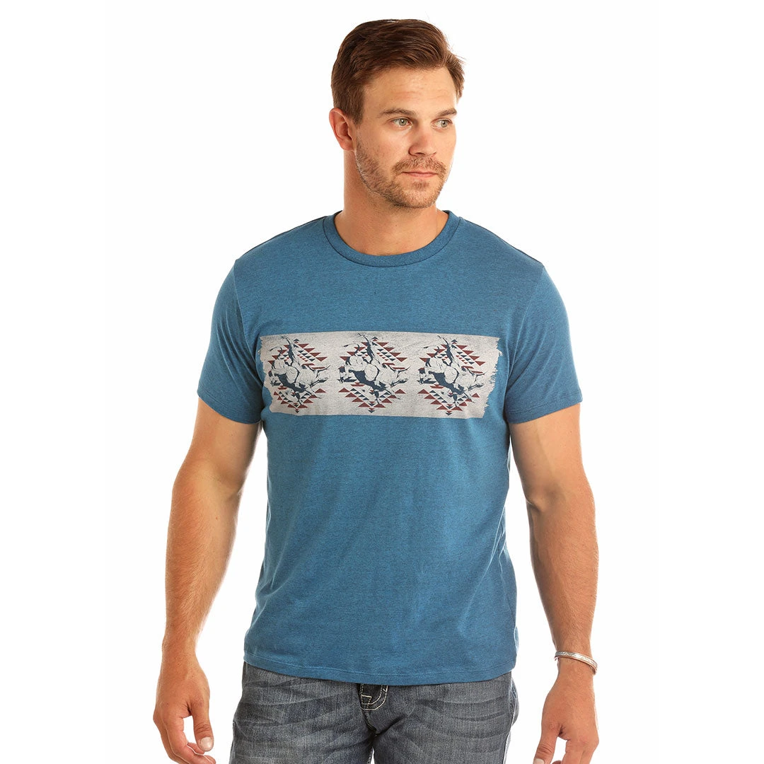 Rock & Roll Cowboy Border Bull Rider Print T-Shirt 1 Rock & Roll Cowboy Border Bull Rider Print T-Shirt