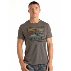 Rock & Roll Cowboy Sunset Bull Rider Tee