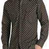 Slim Fit Geometric Print Long Sleeve Snap Shirt #B2S2039
