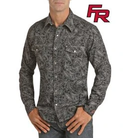 Flame Resistant Paisley Print Long Sleeve Work Shirt #B2S6561
