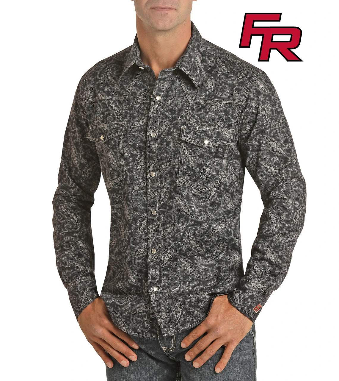 Flame Resistant Paisley Print Long Sleeve Work Shirt #B2S6561 1 Flame Resistant Paisley Print Long Sleeve Work Shirt #B2S6561