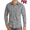 Flame Resistant Paisley Print Long Sleeve Work Shirt #B2S6562