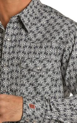 Flame Resistant Aztec Print Long Sleeve Work Shirt #B2S6563 -RodeoRave B2S6563 BZ 03006.1612305124