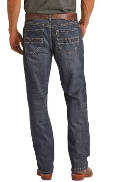 Hooey Relaxed Tapered Stretch Stackable Bootcut Jeans (HYMDTBR1CH)