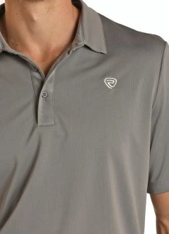 Rock & Roll Denim Grey Performance Polo #P9P8016 -RodeoRave P9P8016 AZ 11226.1616690510