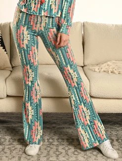Multi-Colored Aztec Flare Loungewear Pant