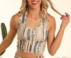 Brown & Turquoise Aztec Bralette