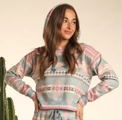 Powder Pink Aztec Hoodie