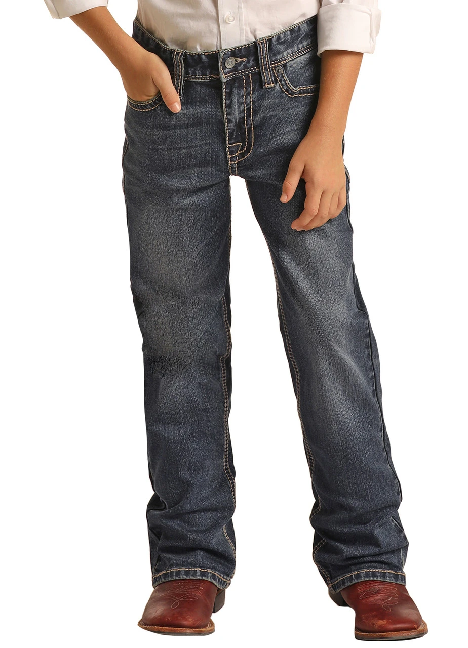 Relaxed Tapered Stretch Bootcut Jeans (RRBD0BR1IC) 2 Relaxed Tapered Stretch Bootcut Jeans (RRBD0BR1IC) - Image 2
