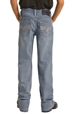 Relaxed Tapered Stretch Bootcut Jeans (RRBD0BR146)