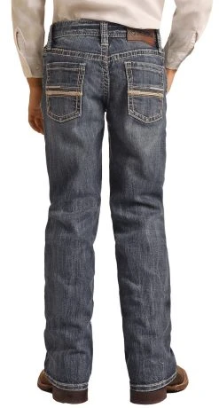 Regular Fit Stretch Straight Ivory Leather BB Gun Bootcut