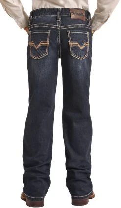 Regular Fit Stretch Brown Leather Pocket BB Gun Bootcut