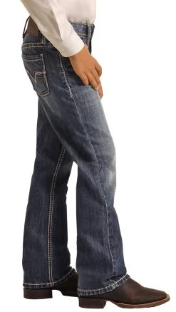 Regular Fit Two Tone Rope Stitch BB Gun Bootcut -RodeoRave RRBD0BRZPD BZ 28626.1666038917