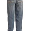 Slim Fit Revolver Beige Leather Pocket Bootcut Jeans