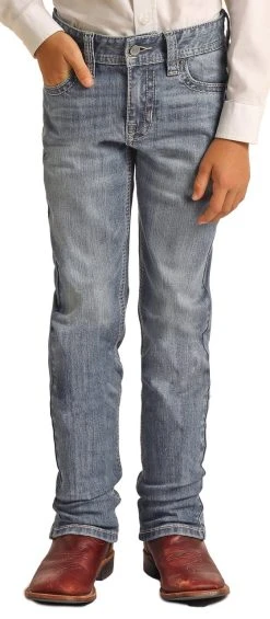 Slim Fit Revolver Light Wash Bootcut Jeans -RodeoRave RRBD1RRZSLZ 53703.1657817545
