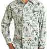 Dale Brisby Cactus Print Long Sleeve Snap Shirt (RRBSOSR0Q7)