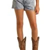 Mid Rise Extra Stretch Denim Shorts (RRGD68R0UF)