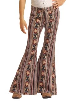 Extra Stretch Aztec Print Bell Bottoms