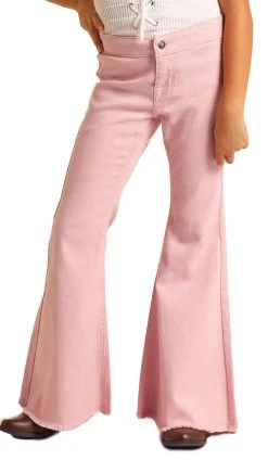 Extra Stretch Pink Pull-On Bell Bottoms