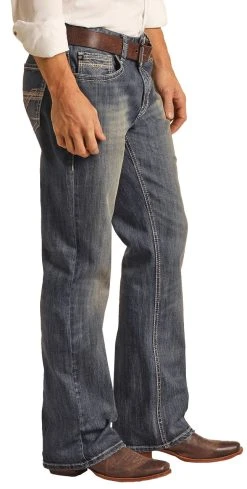 Relaxed Fit Stretch Ivory V Bootcut Jeans -RodeoRave RRMD0DR0L2 BZ 39898.1669846427