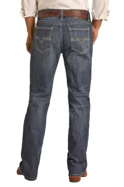 Relaxed Fit Stretch Bootcut Jeans (RRMD0DR13T)