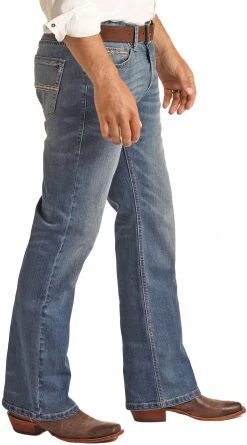 Relaxed Fit Rope Stitch Bootcut Jeans -RodeoRave RRMD0DRZSO AZ 10765.1649788286