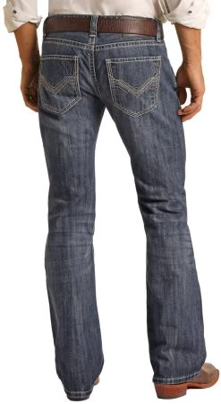 Regular Fit Raised Denim V Bootcut Jeans