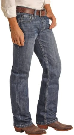 Relaxed Fit Ladder Stitch Dark Wash Straight Bootcut Jeans 5 Relaxed Fit Ladder Stitch Dark Wash Straight Bootcut Jeans -RodeoRave RRMD0SR0L5 BZ 67390.1670353528