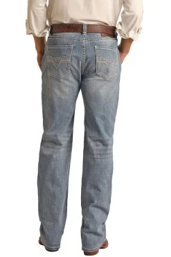 Relaxed Fit Stretch Straight Bootcut Jeans (RRMD0SR13R)