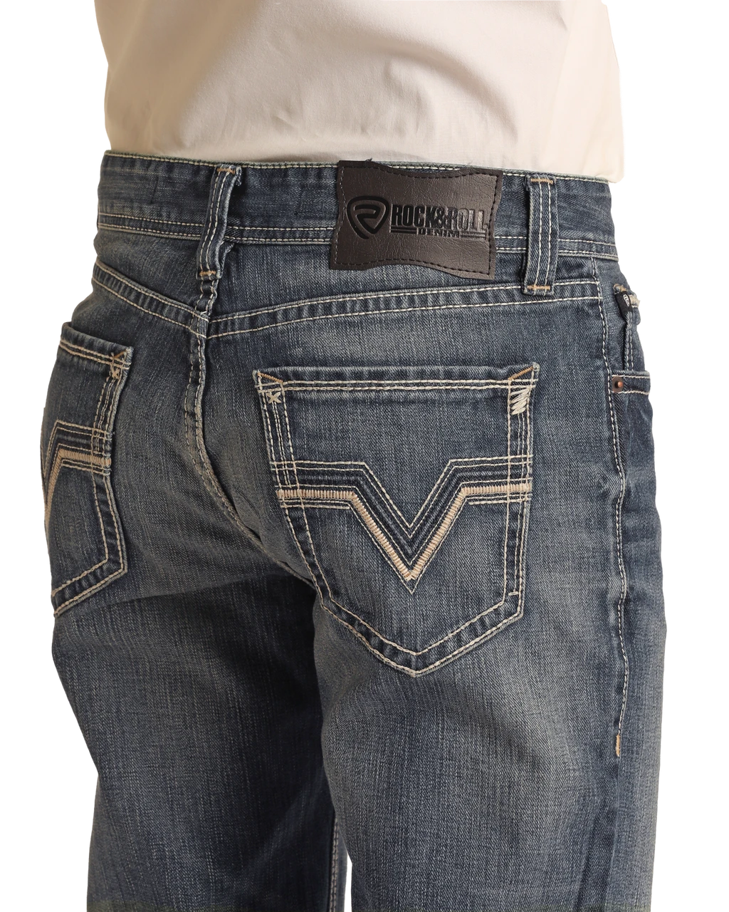 Relaxed Fit Raised V Straight Bootcut Jeans 3 Relaxed Fit Raised V Straight Bootcut Jeans - Image 3