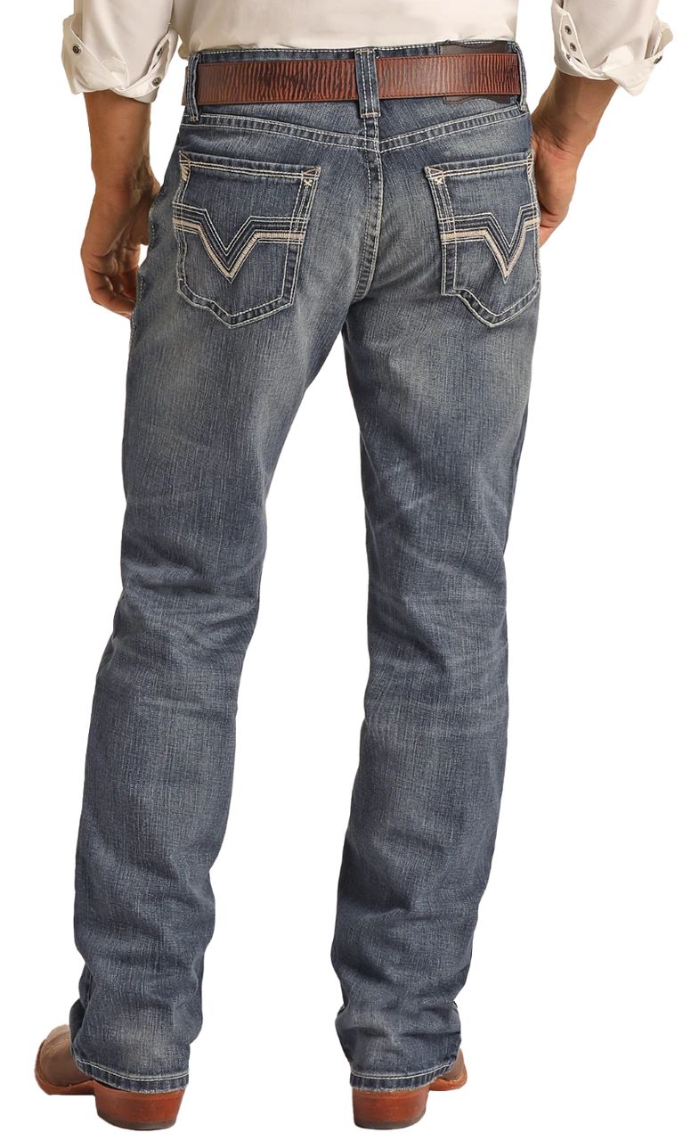 Relaxed Fit Raised V Straight Bootcut Jeans 1 Relaxed Fit Raised V Straight Bootcut Jeans