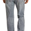 Relaxed Fit Two Tone Stitch Straight Bootcut Jeans