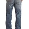 Relaxed Fit Stretch Rope Stitch Straight Bootcut Jeans