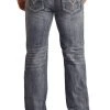 Relaxed Fit Two Tone Straight Bootcut Jeans