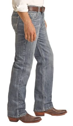 Relaxed Fit Stair Stitch Straight Bootcut Jeans -RodeoRave RRMD0SRZSS AZ 96938.1655150920