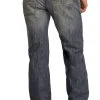 Regular Fit Stretch Raised Denim V Straight Bootcut Jeans