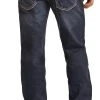 Regular Fit Stretch Leather V Pocket Straight Bootcut Jeans