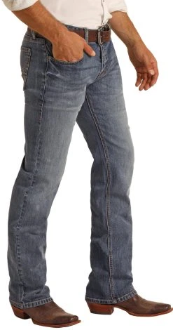 Vintage '46 Regular Fit Big V Stretch Straight Bootcut Jeans -RodeoRave RRMD1PRYWU BZ 37426.1661743326