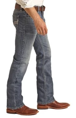 Regular Fit Reflex Leather V Straight Bootcut Jeans -RodeoRave RRMD1PRZSM AZ 41398.1655399074