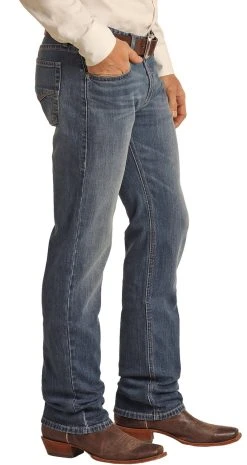 Vintage '46 Slim Fit Straight Stretch Small V Bootcut Jeans -RodeoRave RRMD1RR0KJ BZ 04365.1669844770