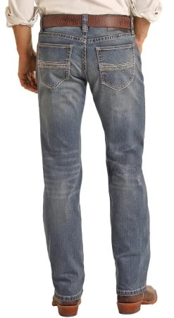 Slim Fit Stretch Horizontal Stitch Straight Bootcut Jeans