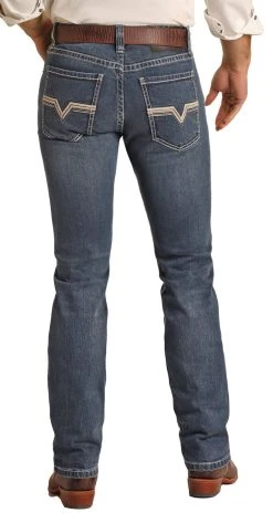 Slim Fit Stretch Rope Stitch Bootcut Jeans