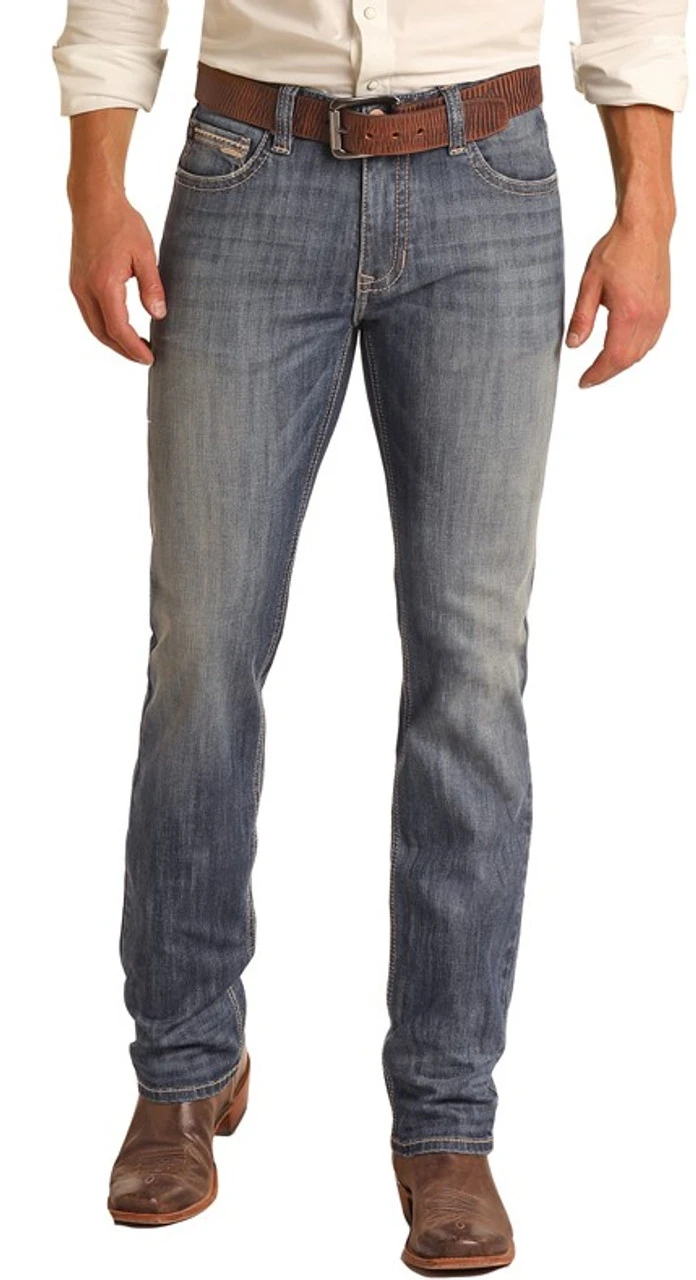 Slim Fit Stretch Design Stitch Straight Bootcut Jeans 2 Slim Fit Stretch Design Stitch Straight Bootcut Jeans - Image 2